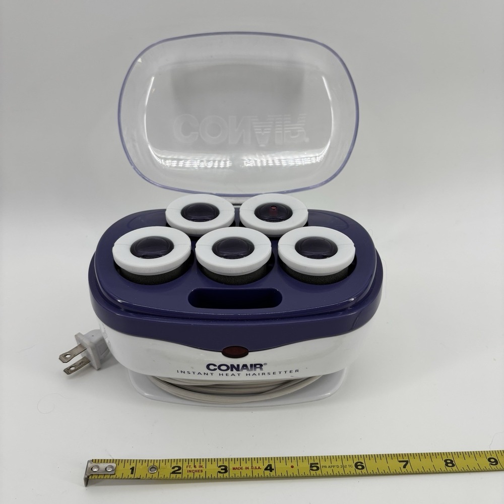 Conair‎ Instant Heat Travel Hair Setter 5 Jumbo Rollers 1.5" **No Clips**
